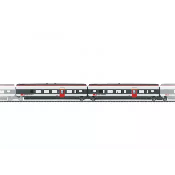 Märklin 043453 H0 SBB Giruno Add-on Car Set, 2-Part, Era VI, AC, LED Interior Lighting