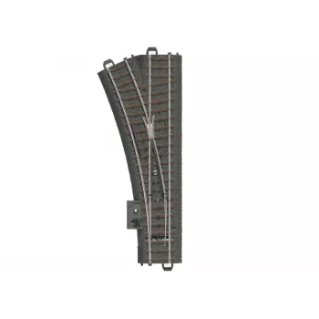 Märklin H0 C-Track Left-Hand Turnout 188.3 mm with Integrated Roadbed, 24.3° 24611