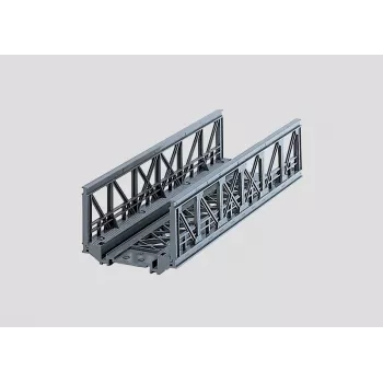 Märklin 07262 Lattice Bridge for HO Scale Model Railways – Grey Plastic Single-Track Bridge Kit, Length 360 mm