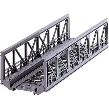 Märklin 07262 Lattice Bridge for HO Scale Model Railways – Grey Plastic Single-Track Bridge Kit, Length 360 mm
