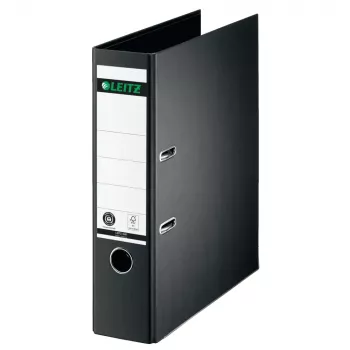 LEITZ Cardboard Lever Arch File, 180°, A4, 80 mm, Black 1007-00-95