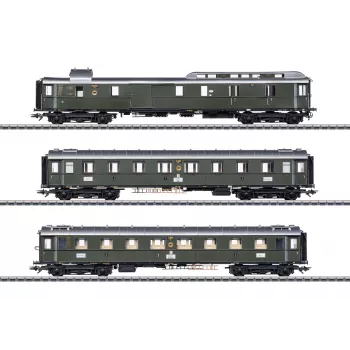 Märklin 42490 H0 3-Car Set Express Train Passenger Cars PwPost4ü-28 of the DRG