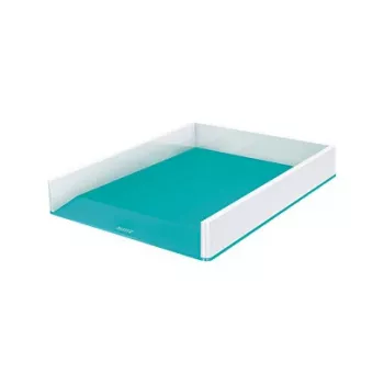 LEITZ WOW Duo Colour Letter Tray A4 Ice Blue/White 5361-10-51