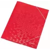 LEITZ WOW Elasticated Document Folder A4, PP Laminated Cardboard, Red, Corner Elastic Bands, 3 Internal Flaps, 150 Sheet Capacity 3982-00-26