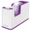 LEITZ WOW Duo Colour Tape Dispenser, Violet/White, Weighted Base, Metal Blade, Includes Tape 5364-10-62