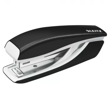 LEITZ Nexxt WOW Mini Stapler, 10 Sheets Capacity, 50 mm Throat Depth, Top-Loading, Black (5528-10-95)