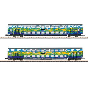 Märklin 87306 Z Double-Deck Coach Set Touristik 1 of DB AG - 2 Double-Deck Intermediate Coaches