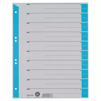 LEITZ A4 Light Blue Cardboard Document Dividers, 25 Pack, Universal Punching 16523030