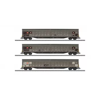 Märklin 48067 H0 3-Car Sliding Wall Boxcar Set DB AG