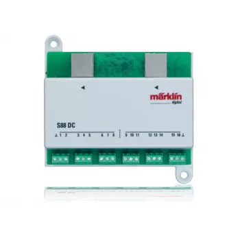 Märklin 60882 S88 DC Feedback Module Decoder, 16 Inputs, Green/White