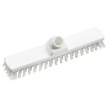 HAUG BÜRSTEN 8810 Scrubbing Brush, White Polypropylene, 280 mm Width, Medium Polyester Bristles