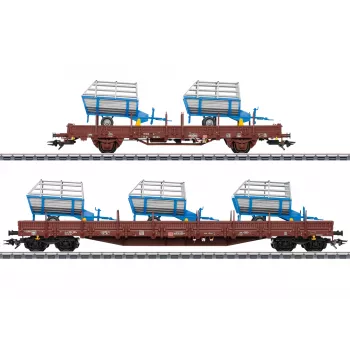 Märklin 46407 DB AG Era VI Stake Car Set (2 cars, log load, H0)