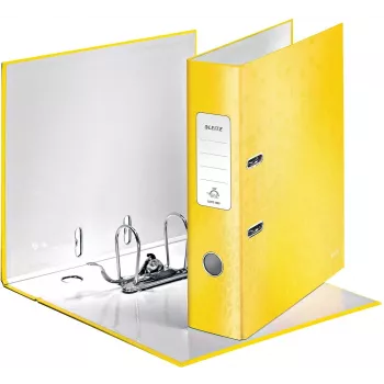 Leitz 180° WOW A4 Lever Arch File Yellow 80mm Spine 600 Sheets Cardboard 10050016