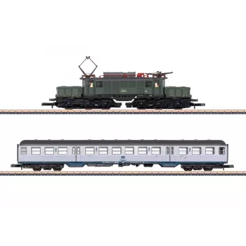 Märklin 81221 Z Gauge Train Set - 175 Years Geislinger Steige DB Class 50 Steam Locomotive with 3 Freight Cars, Track, and Controller