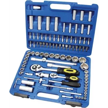 Brüder Mannesmann 94-Piece Socket Set with 1/4 inch and 1/2 inch Drive, Chrome Vanadium Steel M98410