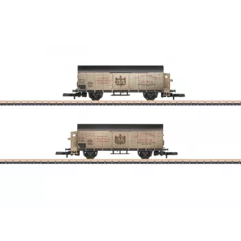 Märklin 82553 Z Scale 2-Piece Set Covered Freight Wagons Kessler Sparkling Wine Transport DRG