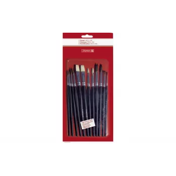 BRUNNEN ErgoLine Paint Brush Set, Sizes 2, 4, 6, 8, 10, 12, 12 Pieces 104893001