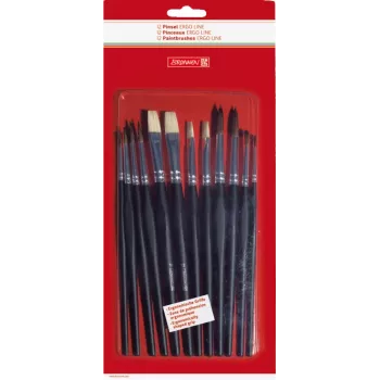 BRUNNEN ErgoLine Paint Brush Set, Sizes 2, 4, 6, 8, 10, 12, 12 Pieces 104893001