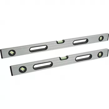 BRÜDER MANNESMANN Spirit Level, 3 Vials, 800 mm, Double-Ribbed Aluminium 80880