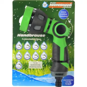 BRÜDER MANNESMANN Garden Spray Gun with 9 Spray Patterns, Quick-Connect, Black/Orange (M63607)