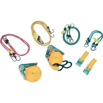Brüder Mannesmann 8-Piece Securing Strap Set | 2 Ratchet Straps, 4 Cam Buckle Straps, 2 Bungee Cords