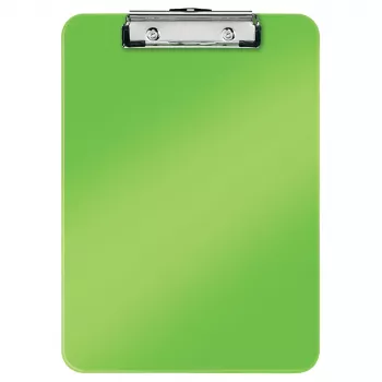 LEITZ WOW Clipboard A4 Polystyrene Metallic Green with Metal Clip, 80 Sheet Capacity 3971-00-54