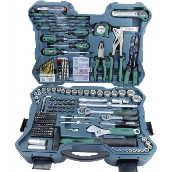 BRÜDER MANNESMANN 303-Piece Tool Set in Aluminium Case | Mixed Hand Tools, Sockets, Bits | 29088