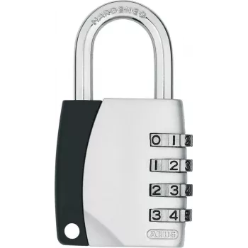 ABUS 155/40 Combination Padlock 4-Digit Resettable, Aluminium Body, Hardened Steel Shackle, Silver ABVS30890