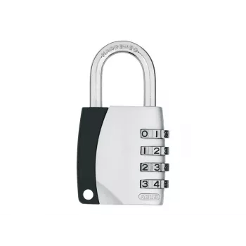 ABUS 155/40 Combination Padlock 4-Digit Resettable, Aluminium Body, Hardened Steel Shackle, Silver ABVS30890