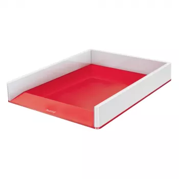 Leitz WOW Duo Colour Letter Tray Pearl White/Red