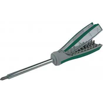 BRÜDER MANNESMANN GREEN LINE 19 inch Bit Screwdriver with Integrated Bit Depot (M29840)