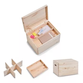 Zeller 13327 All-Purpose Crate Set with Lids, 3 Pieces, Softwood