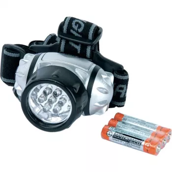 BRÜDER MANNESMANN LED Headlamp, Swivelling, with 7 LEDs in Blister Pack, 3 Brightness Levels: 1, 3 or 7 LEDs, 1 Piece (M30640)