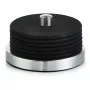 Zeller Present Glass Coaster Set Stainless Steel / Silicone 6 cm Ø10 cm Black 7-Piece (27224)