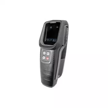 BRÜDER MANNESMANN M99945 Multi-Function Detector for Wood, Metal, Live Wires and Temperature, Black