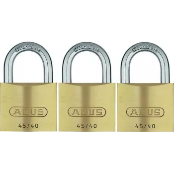 ABUS 82 Series Brass Padlock Set, Keyed Alike, 45 mm Body, 3-Pack 11825 8