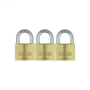 ABUS 82 Series Brass Padlock Set, Keyed Alike, 45 mm Body, 3-Pack 11825 8