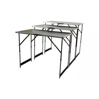 BRÜDER MANNESMANN M70113 Multifunction Folding Table Set, 3-Piece, MDF E1 Tabletop 2.7 mm, Aluminum Frame, Silver/Grey