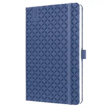 SIGEL Jolie 2027 Book Calendar A5 Indigo Blue, Week to View, Thread-bound, Soft Touch Cover 7J101