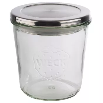 APS Lid for Weck Jars, Stainless Steel with Rubber Seal, Dishwasher Safe, 1 Piece (82360)