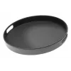 APS Bistro Round Serving Tray, Black, 35.5 cm, Melamine, Stackable, Dishwasher Safe (84045)