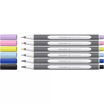 Schneider Paint-It 070 Felt Tip Pen Set, 6 Assorted Colours, 1 mm Round Tip, Water-Based Ink, Ventilated Safety Cap ML07010502