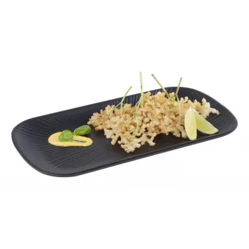 APS NERO GN 1/3 Tray, 325 x 176 x 25 mm, Black Melamine, Stackable, Dishwasher Safe 85280