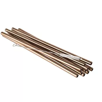 APS Stainless Steel Drinking Straw, Copper, 215 mm, Reusable, Break-Resistant, 1 Piece 93383