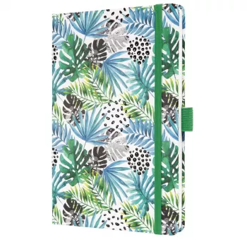 SIGEL Jolie 2027 Weekly Planner A5 Green Jungle Fever Softcover with Elastic Band, Pen Loop, 2 Ribbons 7J355