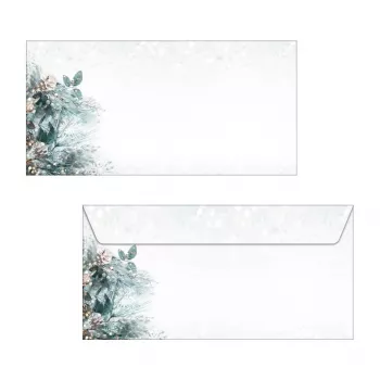 Sigel 50 Christmas Envelopes Eucalyptus Magic DIN Long Without Window