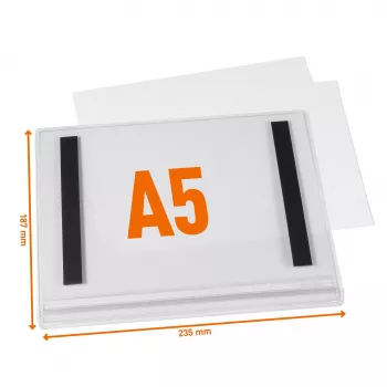 DURABLE Waterproof A5 Magnetic Poster Frame, 5 Pack, Black 505819