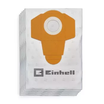 Einhell 2351195 Dust Bag Pack for TE-VC 2340 SA, TE-VC 2230 SA, TC-VC 1930 SA, TC-VC 1930 S, 40 L, White/Yellow, 5 Pieces