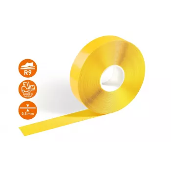 DURABLE DURALINE 50/05 Self-Adhesive Floor Marking Tape, Yellow, 50 mm x 5 m 1021988