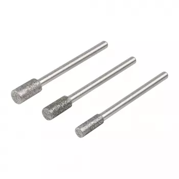 Wolfcraft 5987000 Diamond Grinding Pin Set, Cylindrical, 3-Piece